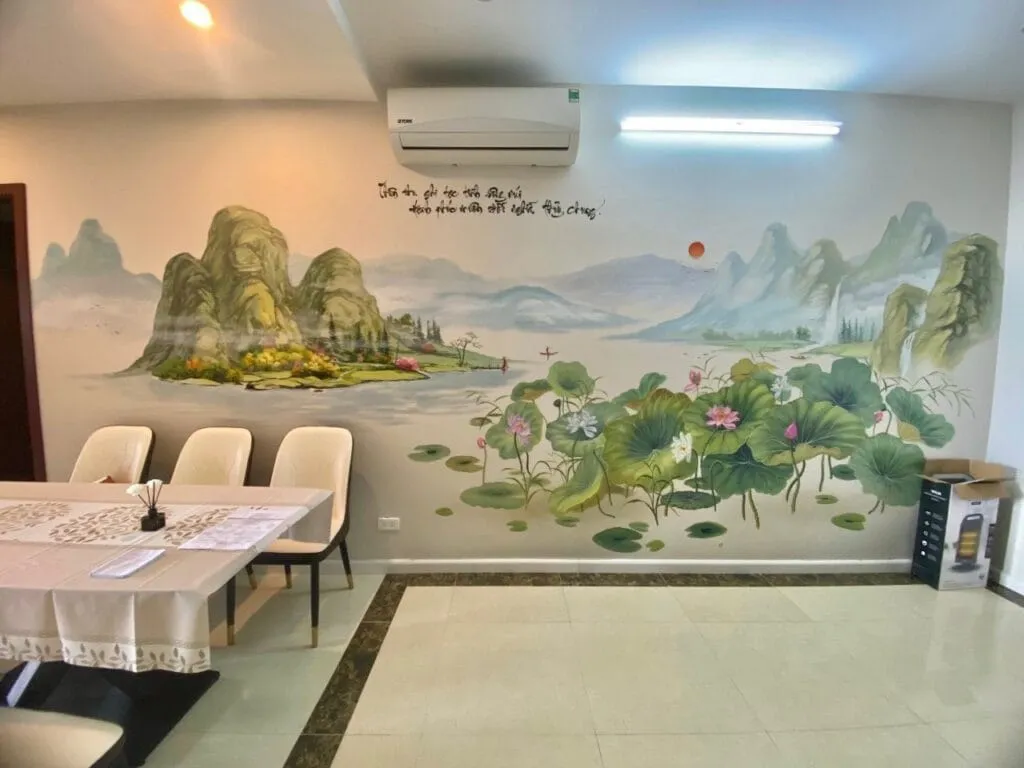Tranh Sen Vẽ Tường (3)
